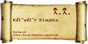 Kövér Klaudia névjegykártya