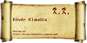 Kövér Klaudia névjegykártya